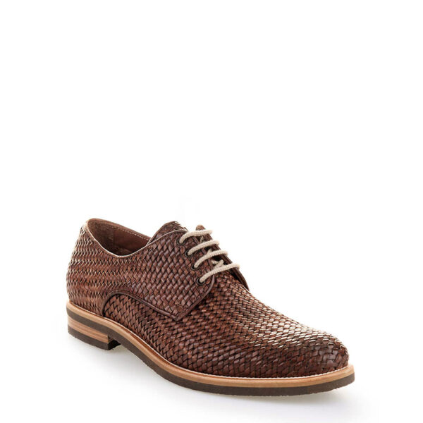 brown hand woven derby