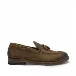 washed suede loafers with tassels