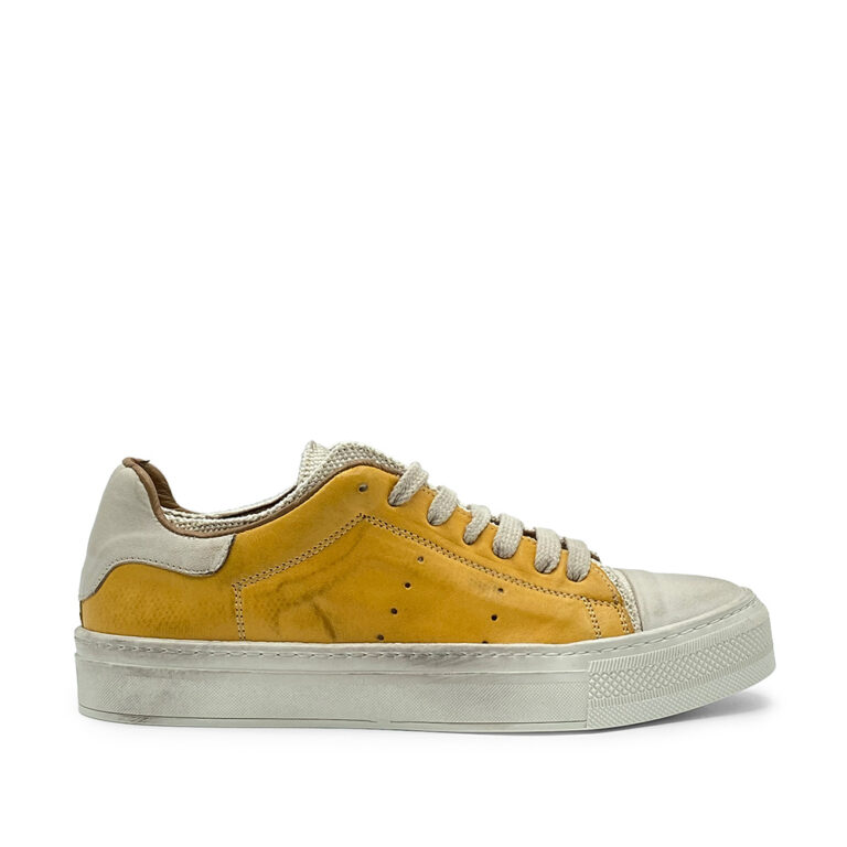 calfskin + canvas sneakers