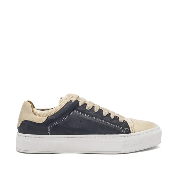 calfskin + canvas sneakers