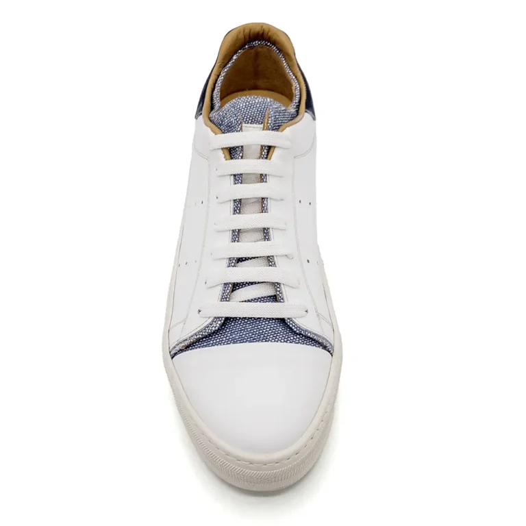 calfskin + canvas sneakers