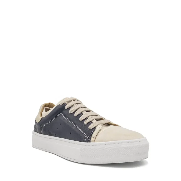 calfskin + canvas sneakers