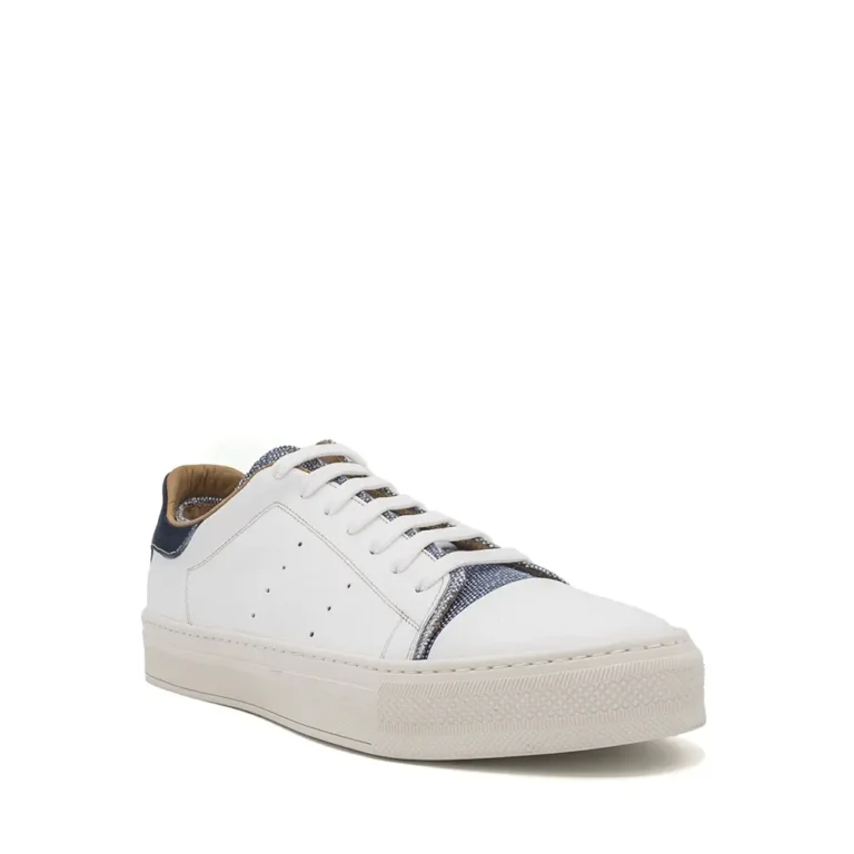 calfskin + canvas sneakers
