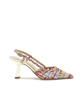 hand woven calfskin slingback pumps