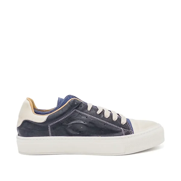 calfskin + canvas sneakers