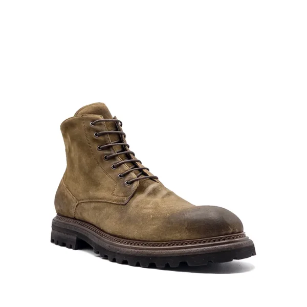 washed suede lace-up boots